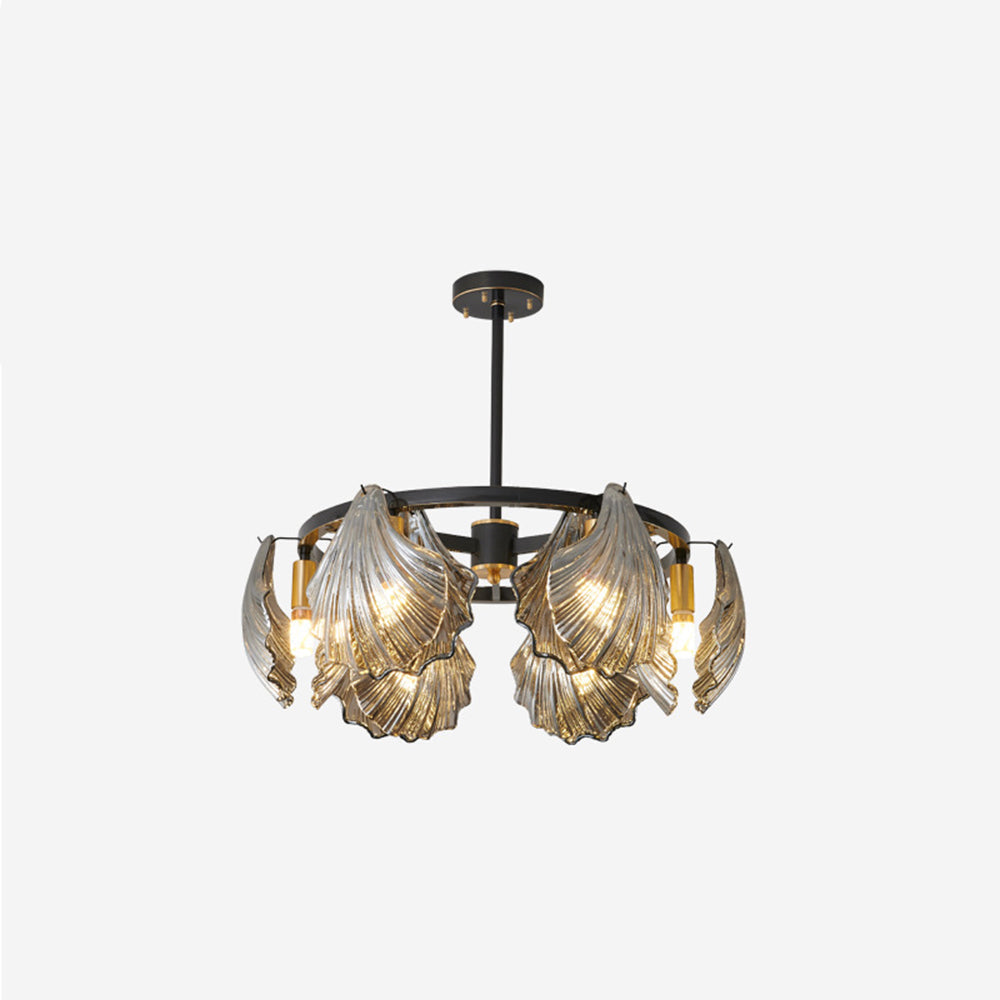 Vipulal Modern Annular Metal And Glass Pendant Light, Black/Gold