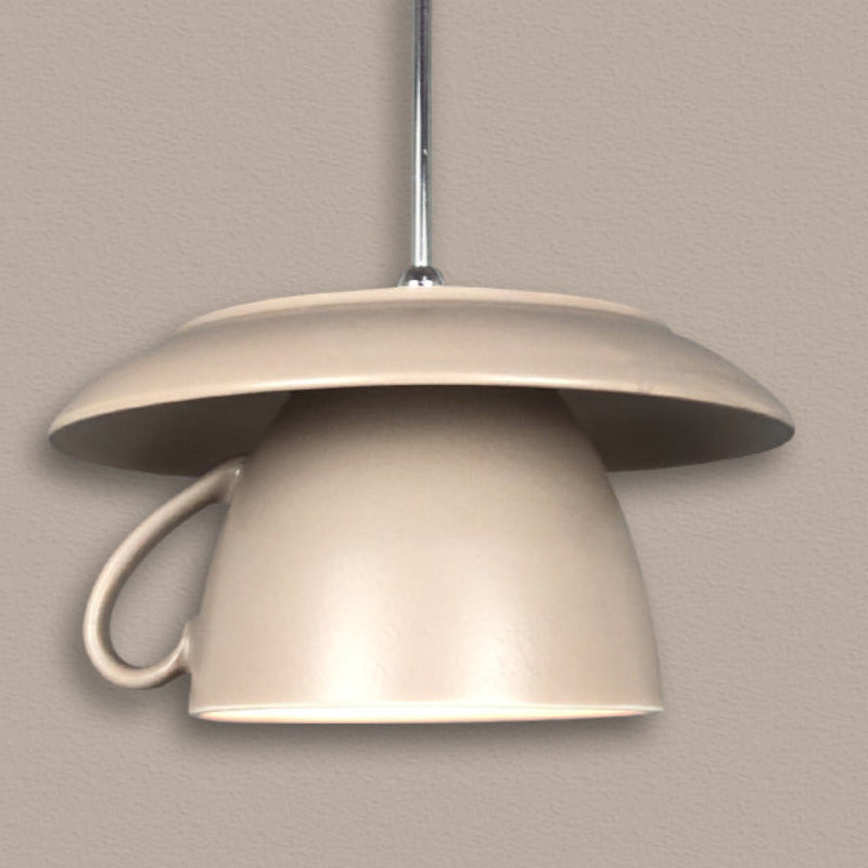 Bugidodu Pop Art Cup Ceramic LED Pendant Light Study Bedroom