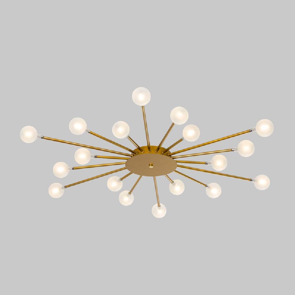 Mokiten Nordic LED Flush Mount Ceiling Light Gold/Black Metal Living Room
