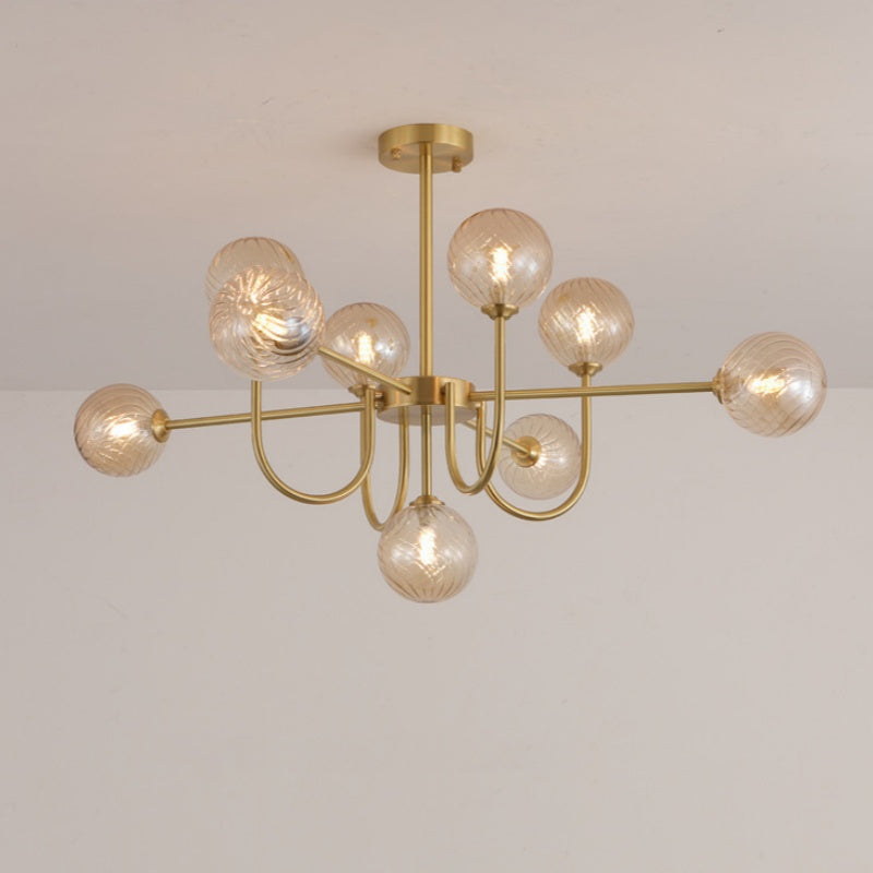 Jimotut Modern LED Chandelier Gold Glass Living/Dining Room/Bedroom