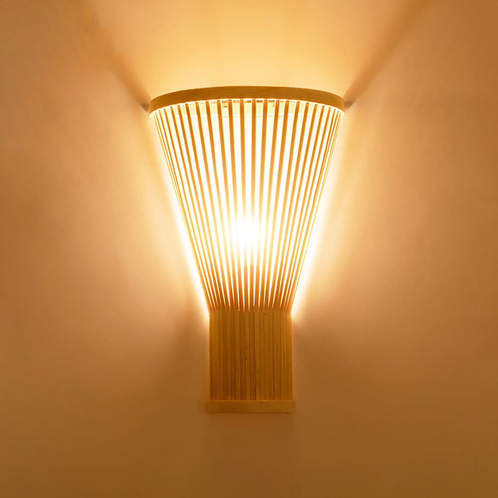 Tunules Led Wall Mounted Bedside Lamp, Rattan/, Bedroom