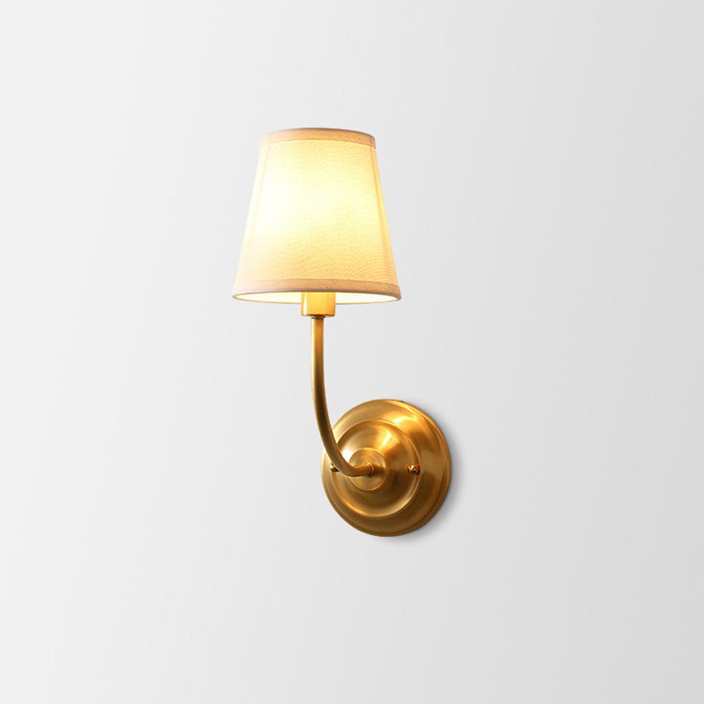 Busenet Vintage Rustic Lantern Fabric LED Wall Lamp, Gold