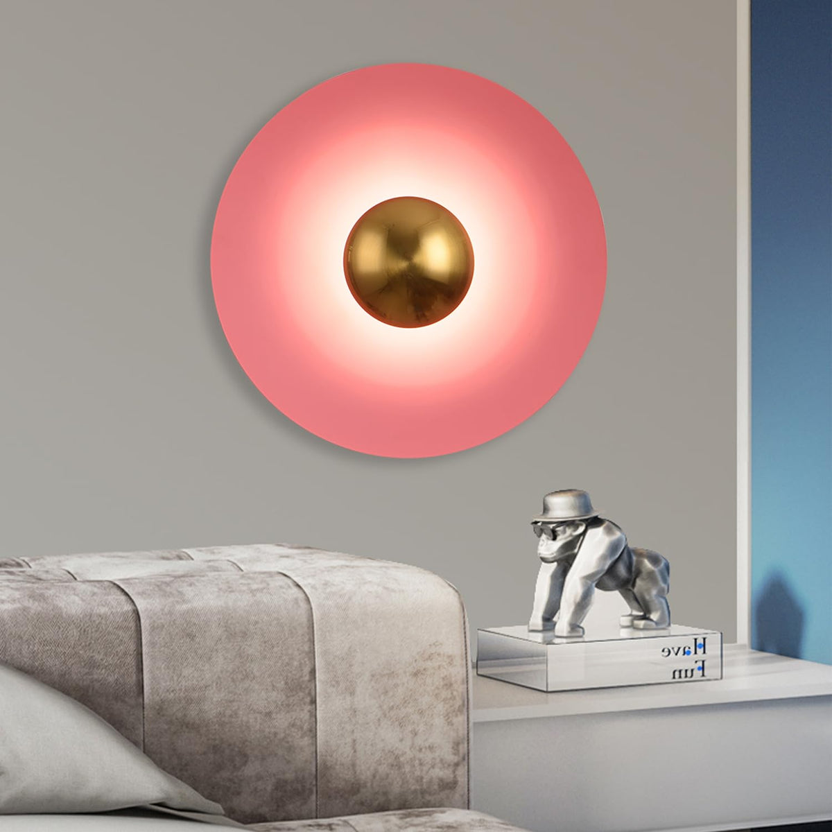 Natubine Minimalist Plate LED Indoor Wall Lamp Metal Hotel Bedroom