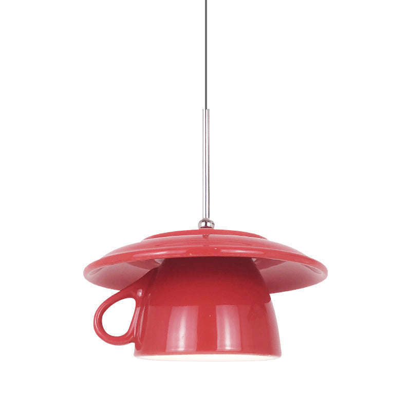 Tidinone Modern Cup Ceramic LED Pendant Light Bedroom
