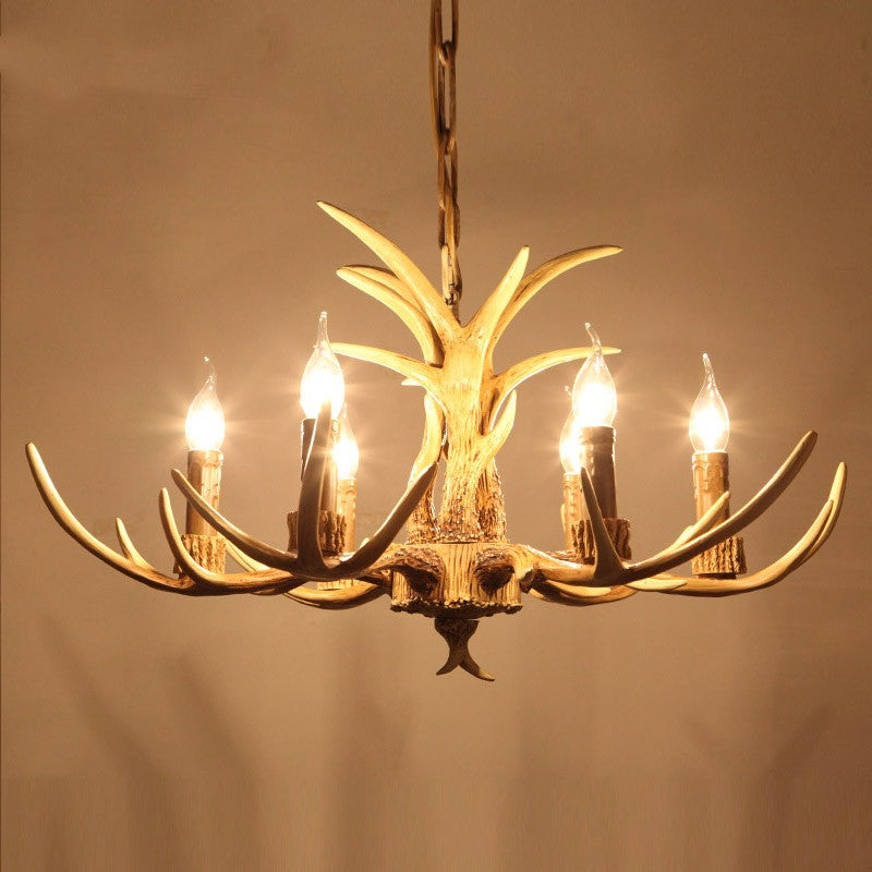 Epoch Retro Deer Horn Resin Chandelier Living Room