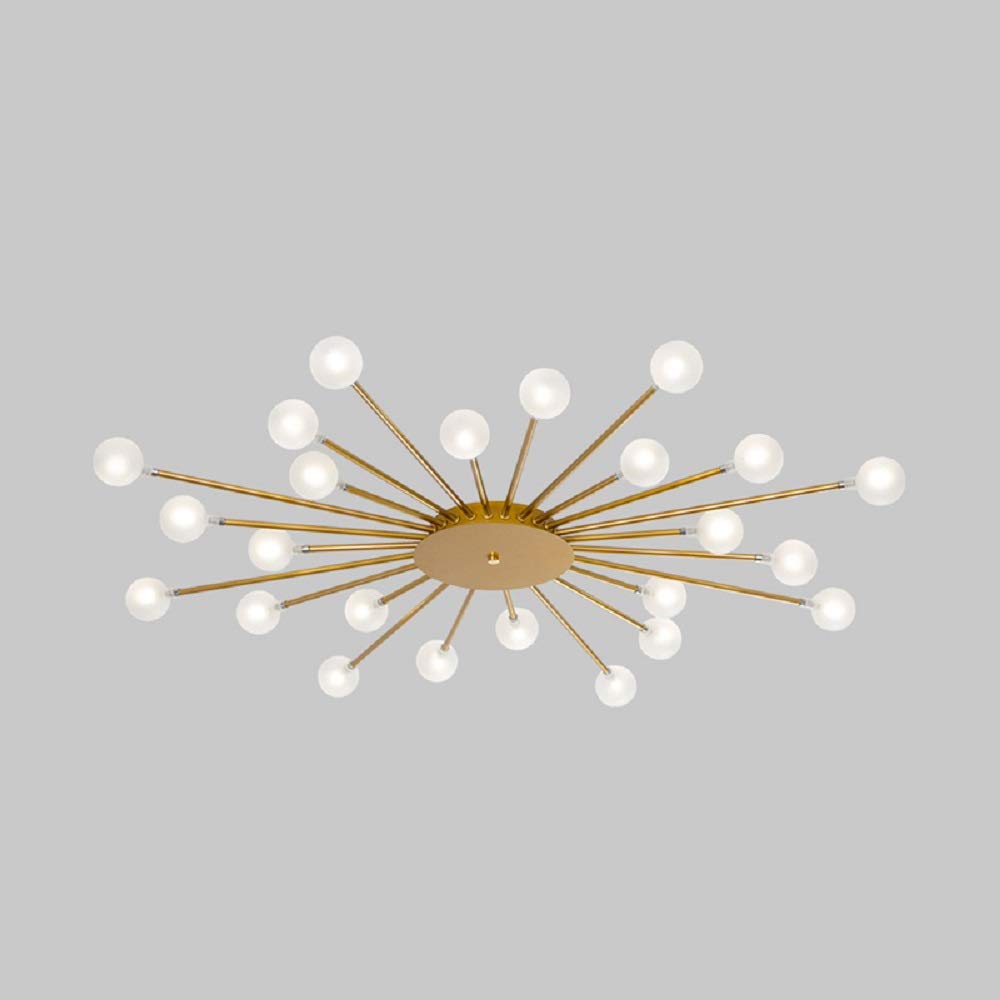 Mokiten Nordic LED Flush Mount Ceiling Light Gold/Black Metal Living Room