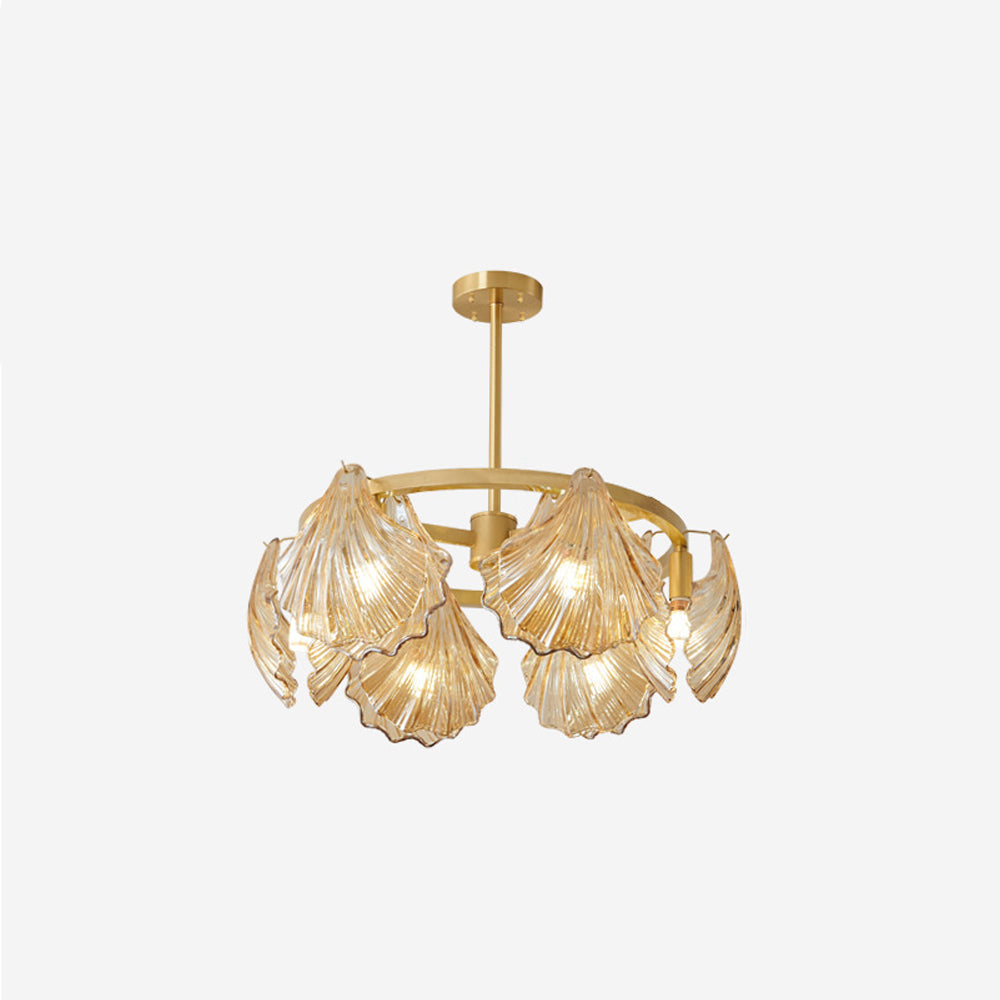 Vipulal Modern Annular Metal And Glass Pendant Light, Black/Gold