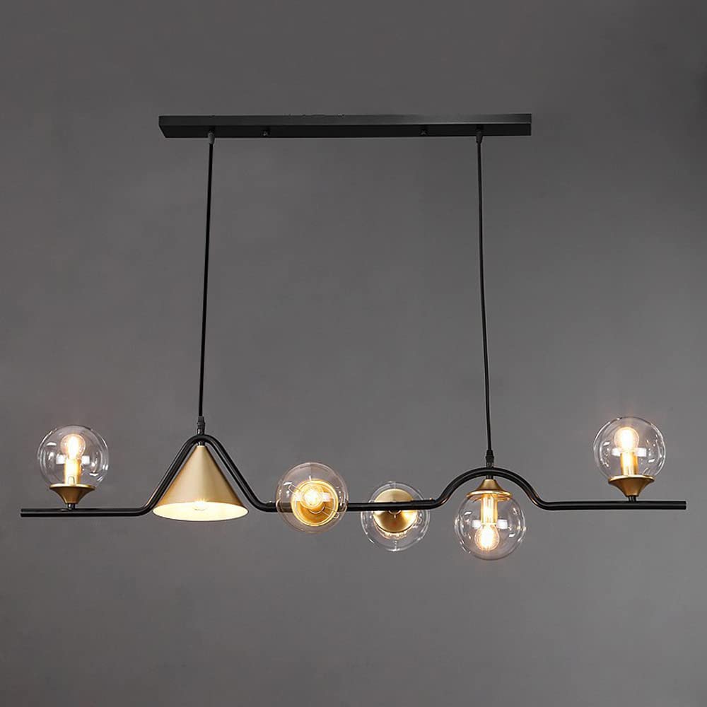 Nedabor Modern LED Pendant Light Black/Gold Glass Living Room/Bedroom