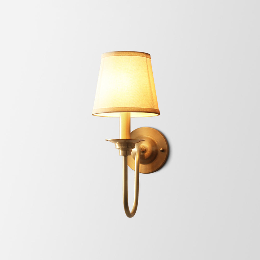 Busenet Vintage Rustic Lantern Fabric LED Wall Lamp, Gold
