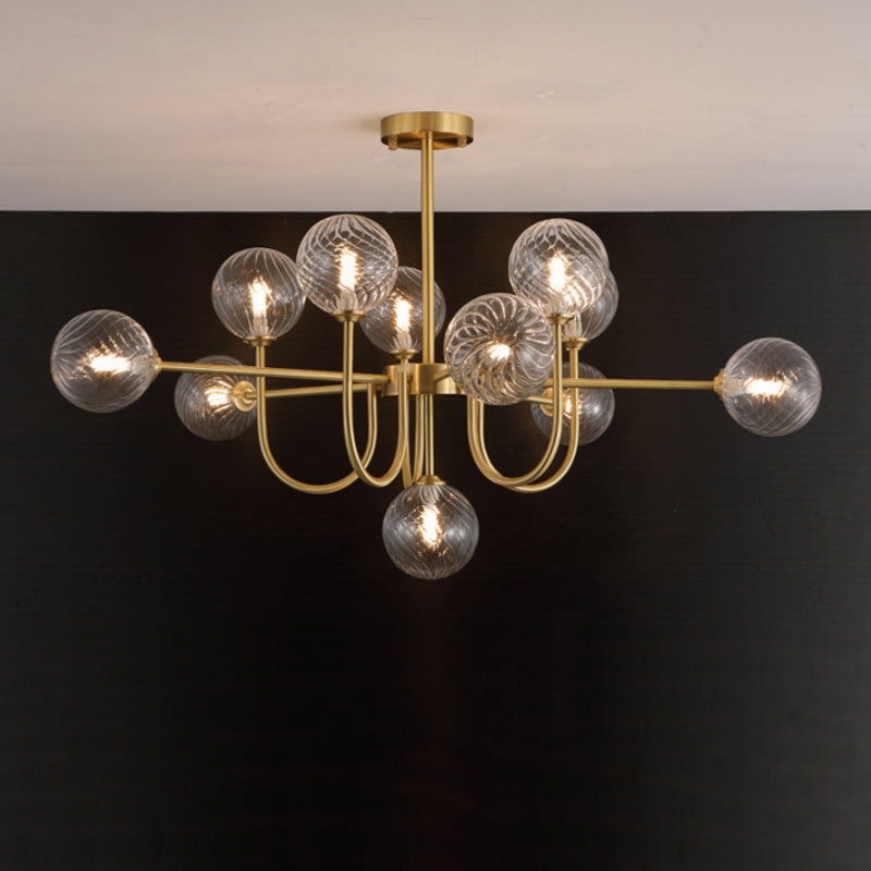 Jimotut Modern LED Chandelier Gold Glass Living/Dining Room/Bedroom