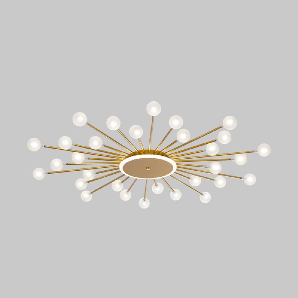 Mokiten Nordic LED Flush Mount Ceiling Light Gold/Black Metal Living Room