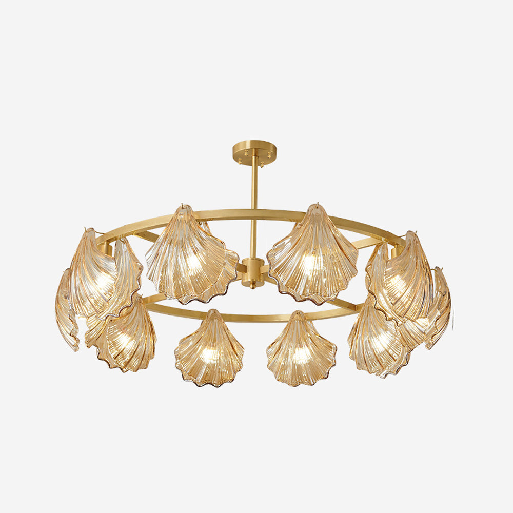 Vipulal Modern Annular Metal And Glass Pendant Light, Black/Gold