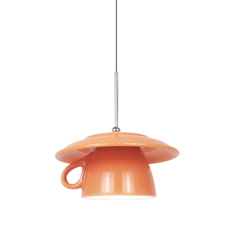 Tidinone Modern Cup Ceramic LED Pendant Light Bedroom
