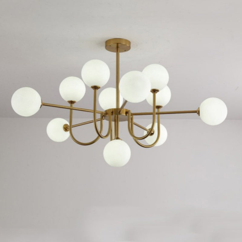 Jimotut Modern LED Chandelier Gold Glass Living/Dining Room/Bedroom