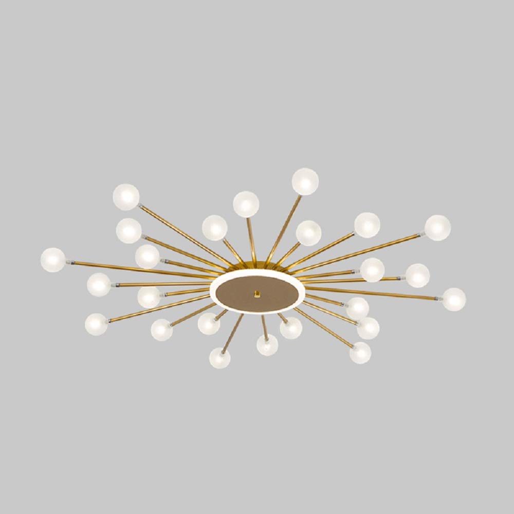 Mokiten Nordic LED Flush Mount Ceiling Light Gold/Black Metal Living Room
