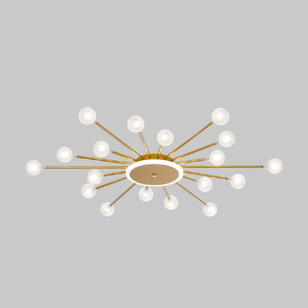 Mokiten Nordic LED Flush Mount Ceiling Light Gold/Black Metal Living Room