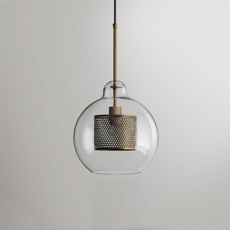 Nerel Contemporary Golden Pendant Light, Glass, Globe/Cylindric-Neutral Decor