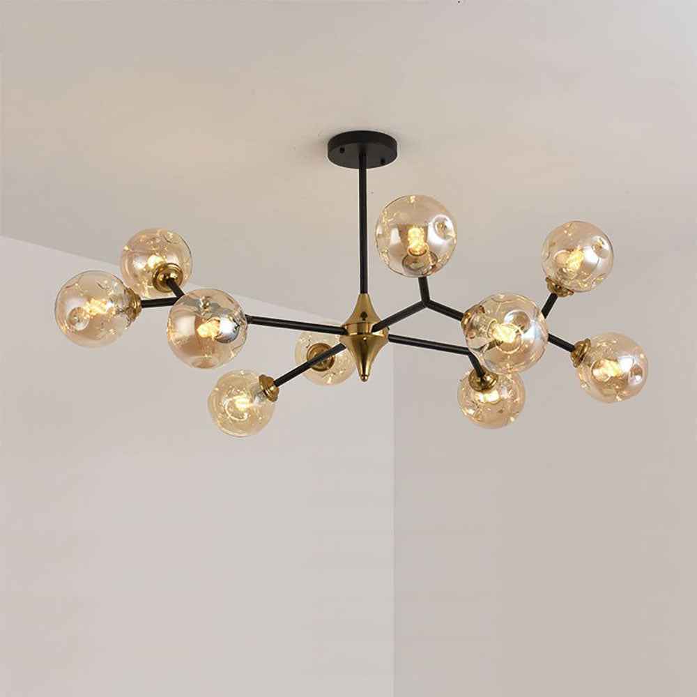 Conedar Art Deco Glass Bubble Chandelier, Amber