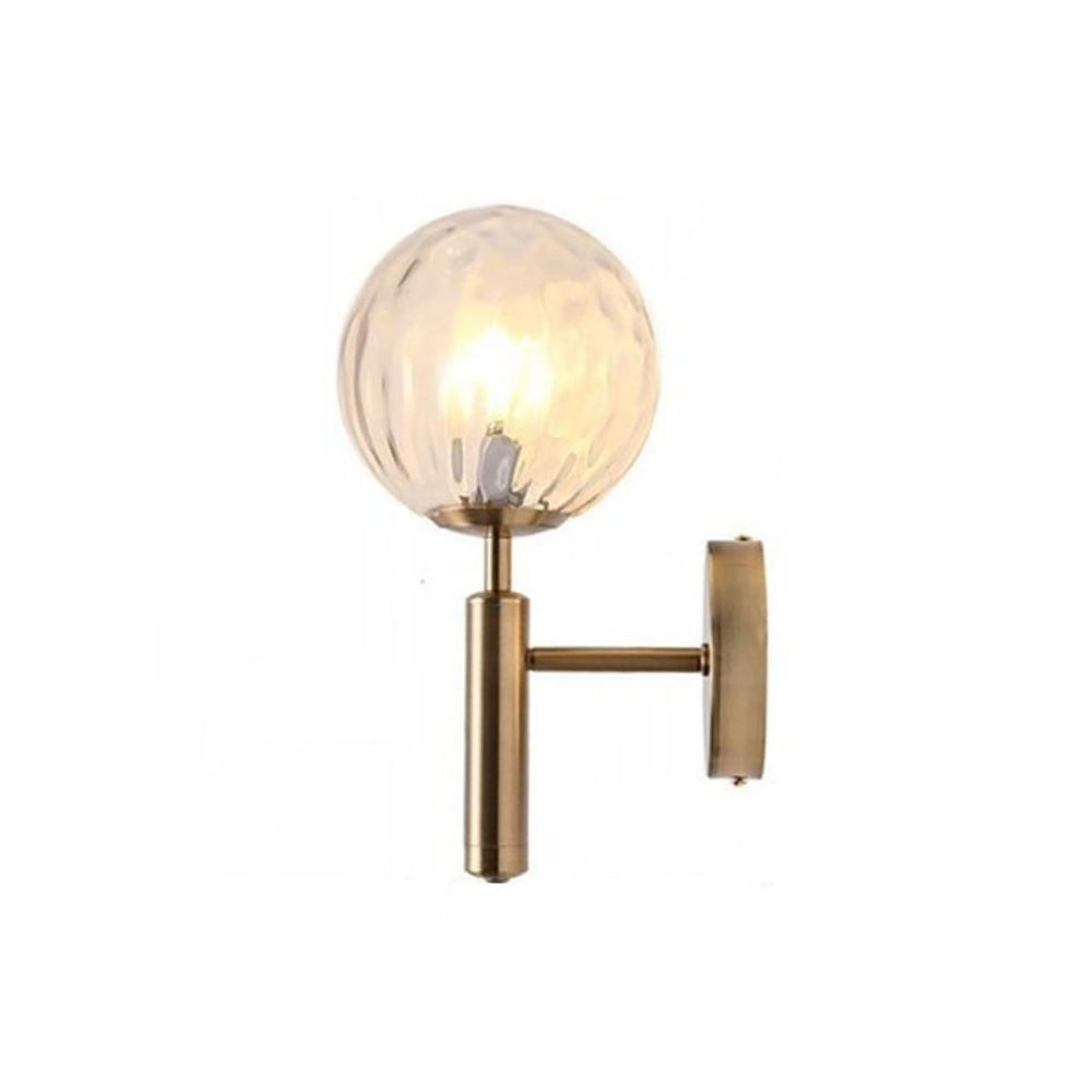 Solivas Wall Lamp Modern Globe, Metal/Glass, Black/Gold, Hallway