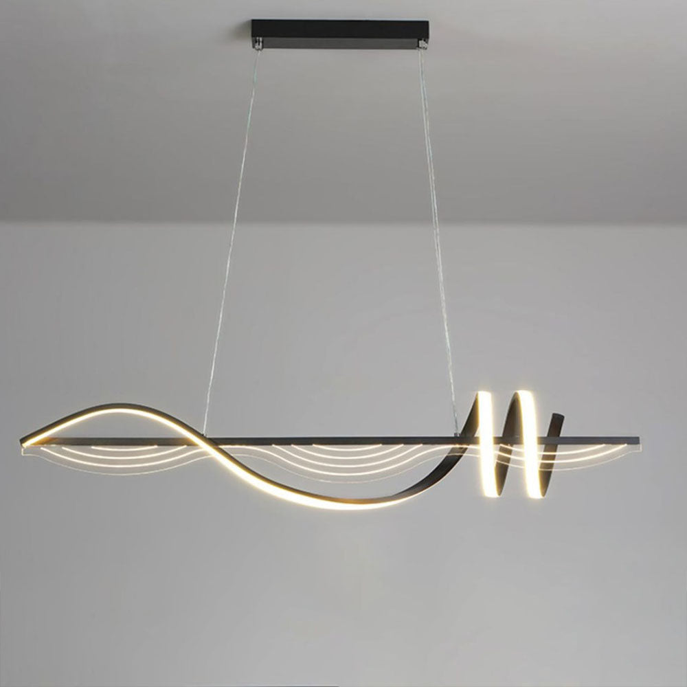 Zekapum Contemporary Style Linear Metal Pendant Light White/Black