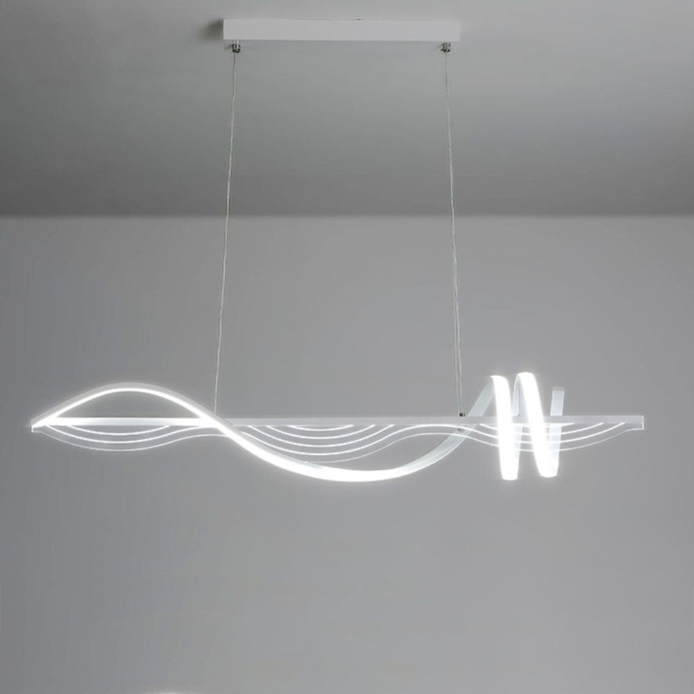 Zekapum Contemporary Style Linear Metal Pendant Light White/Black
