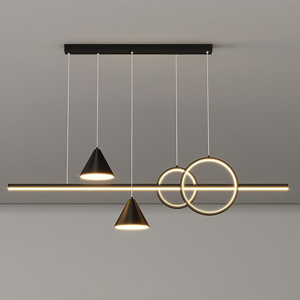 Ropodin Contemporary Geometric Style Linear Metal Pendant Light White/Black