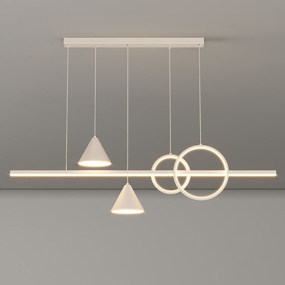 Ropodin Contemporary Geometric Style Linear Metal Pendant Light White/Black