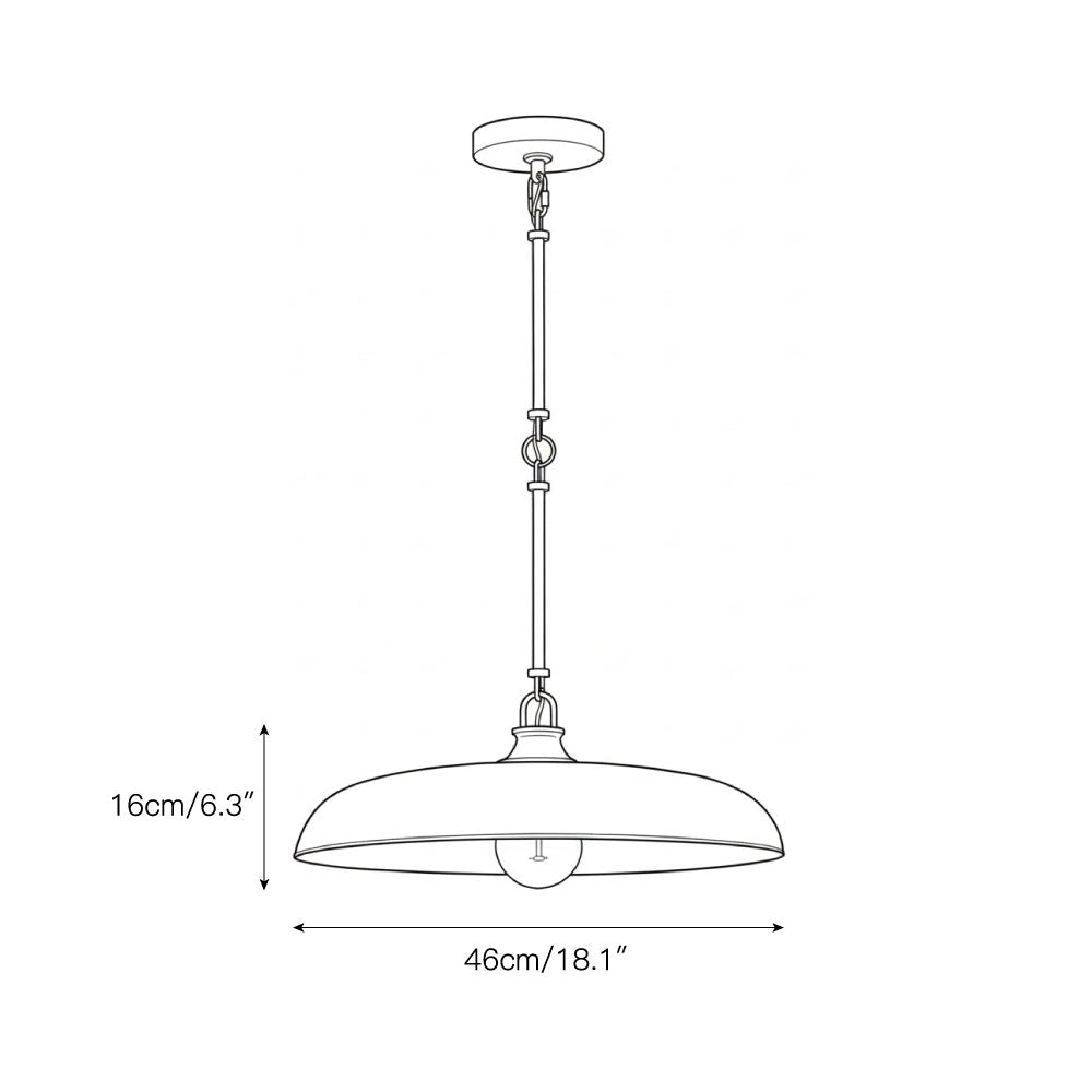 Saucer Vintage Brass Pendant Lamp