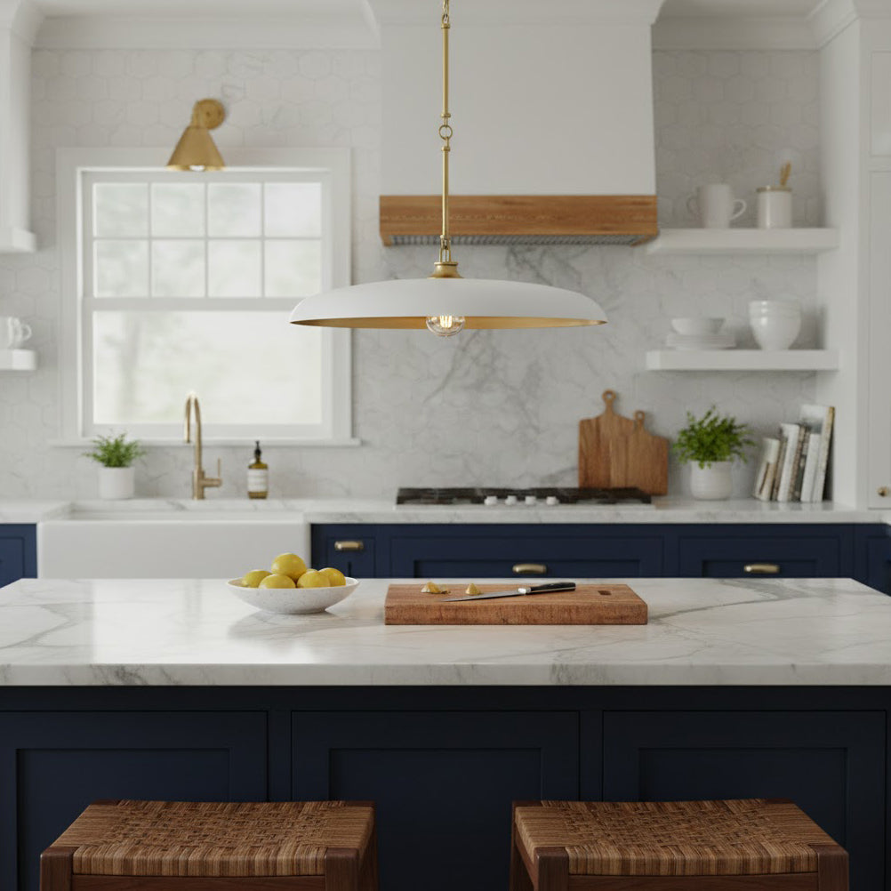 Saucer Vintage Brass Pendant Lamp