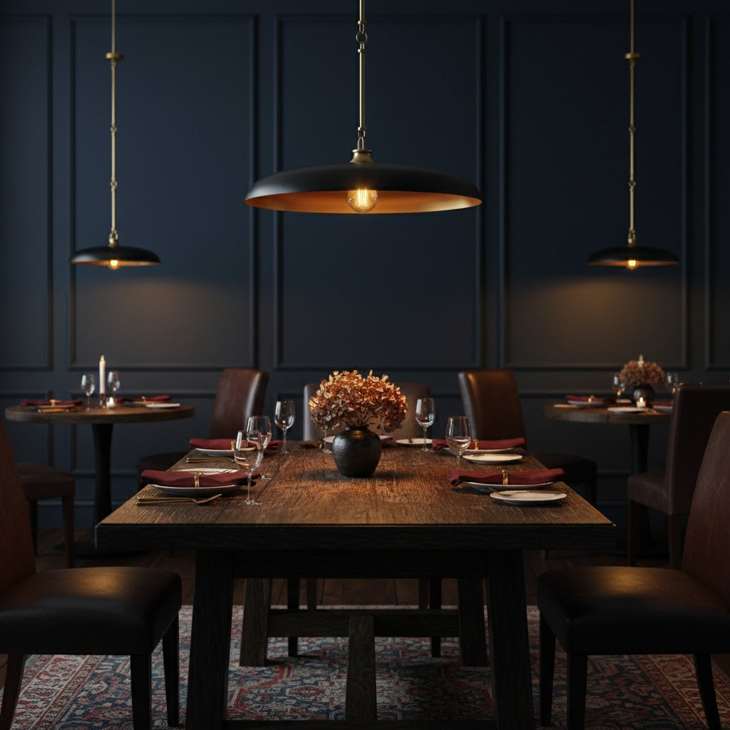 Saucer Vintage Brass Pendant Lamp