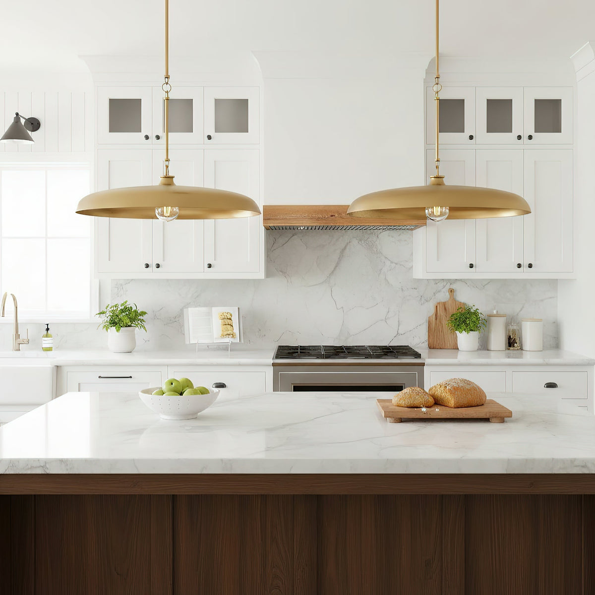 Saucer Vintage Brass Pendant Lamp