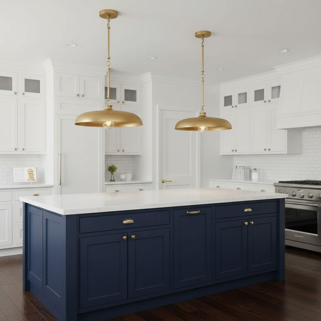 Saucer Vintage Brass Pendant Lamp