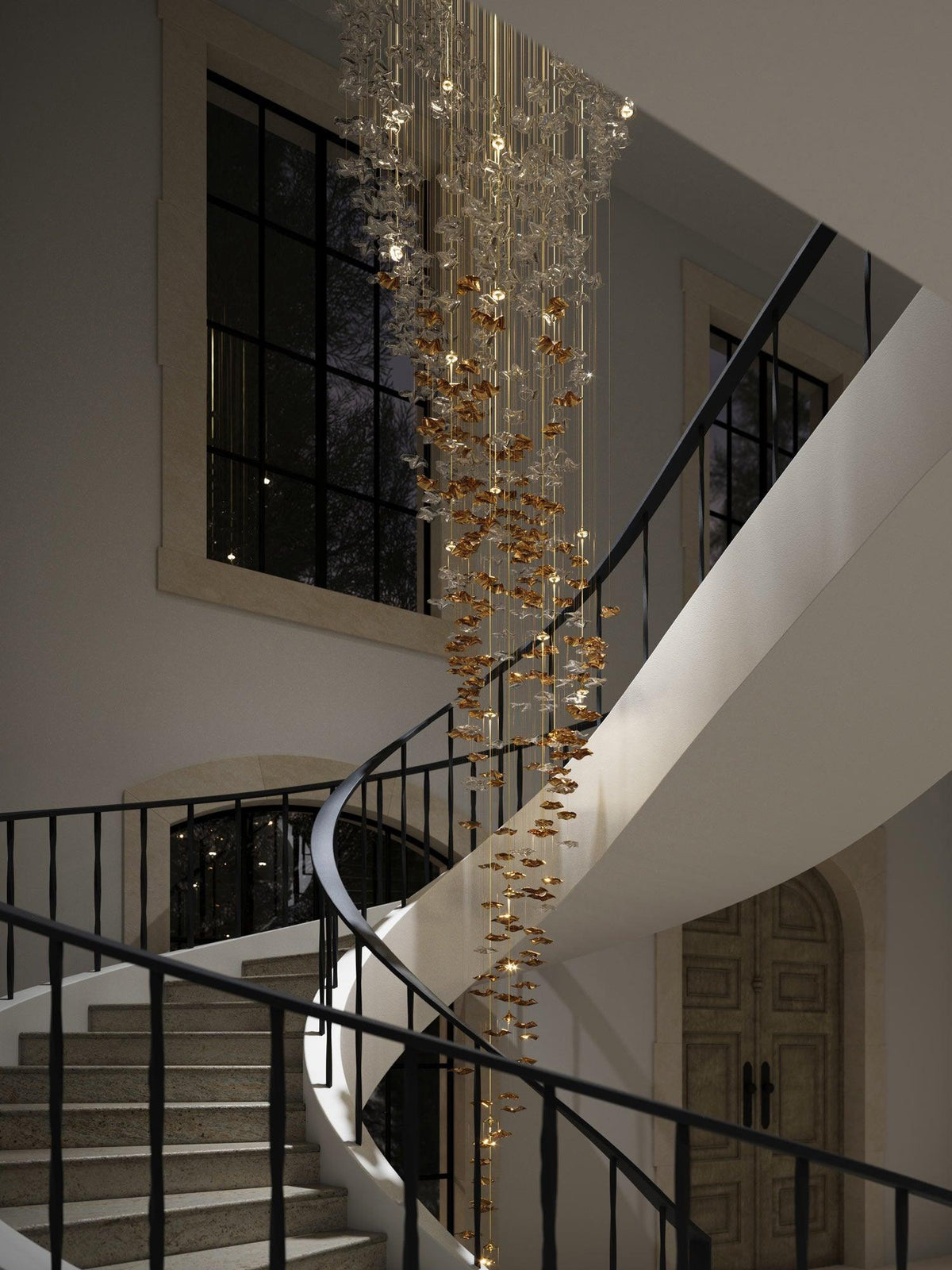Lisk Luxury Brass Linear Chandelier