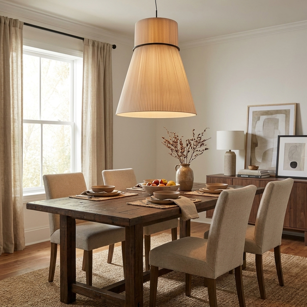 Kestford Pleated Fabric Pendant Lamp