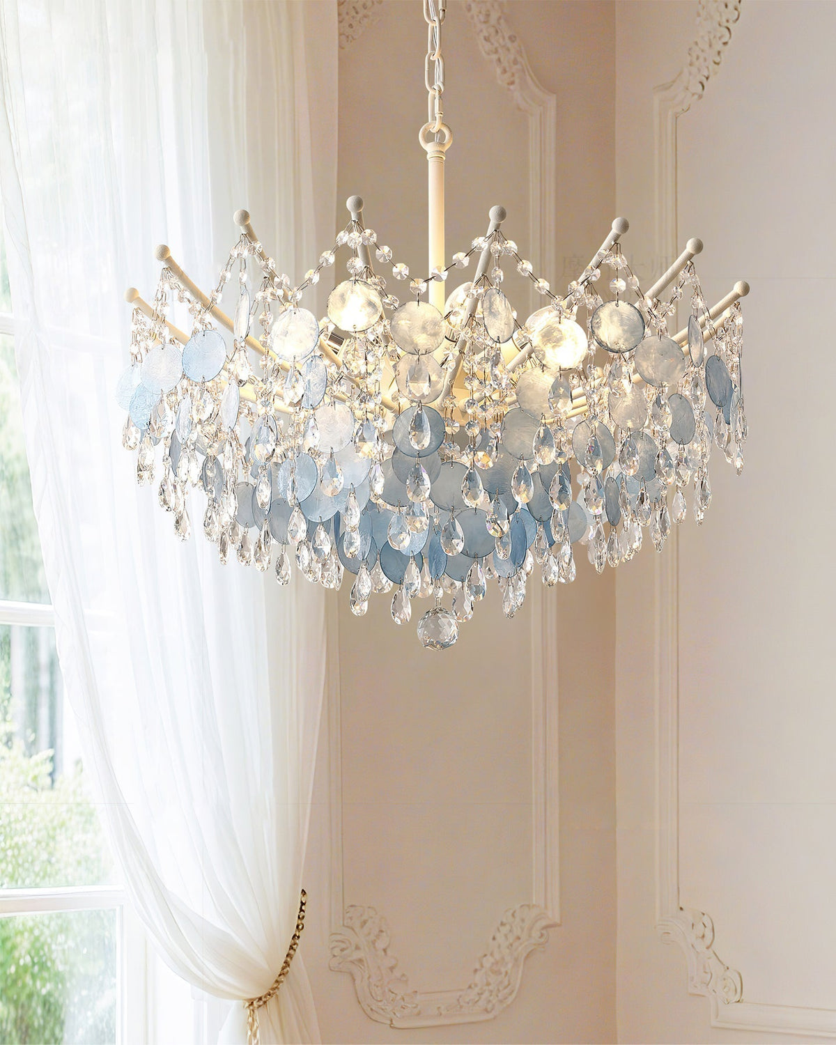 Avenorira Capiz Bead Chandelier