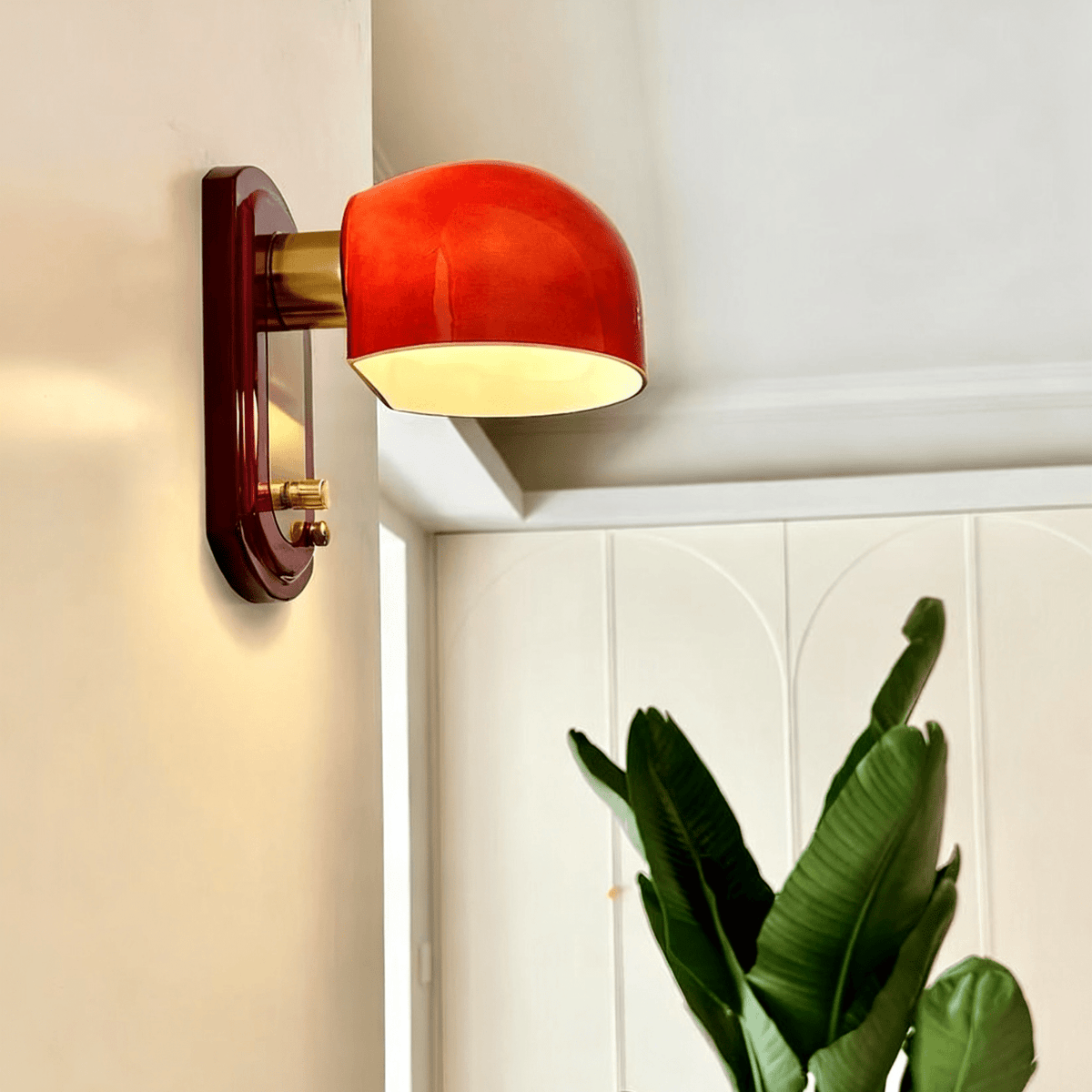 Rufus Scarlet Dome Wall Sconce