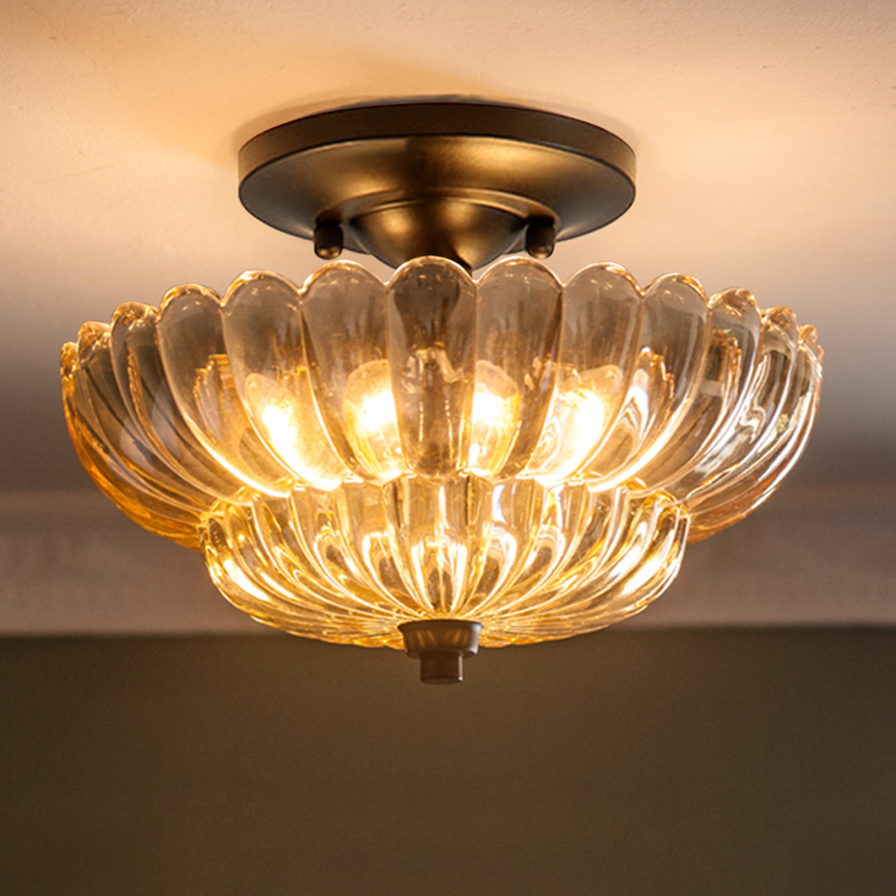 Zabumeri Modern Umbrella Glass Flush Mount Ceiling Light