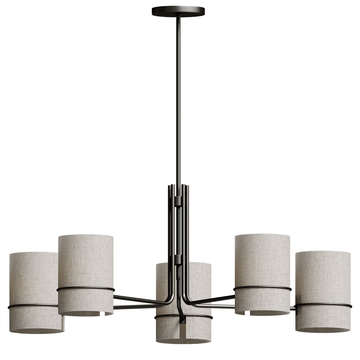 Eurvinel Nordic Art Brass Fabric Chandelier