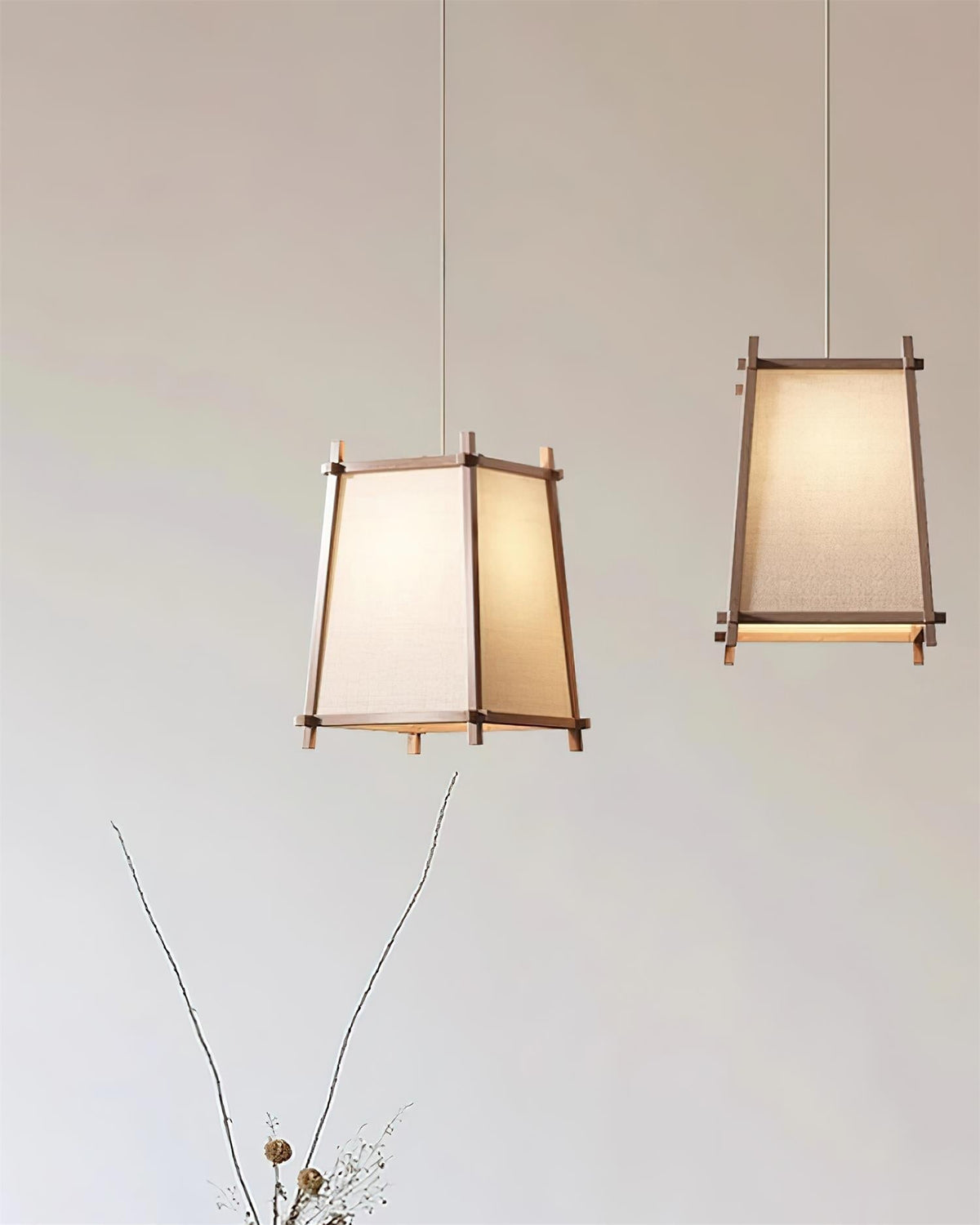 Ritta Pendant Light Fabric Geometric Frame