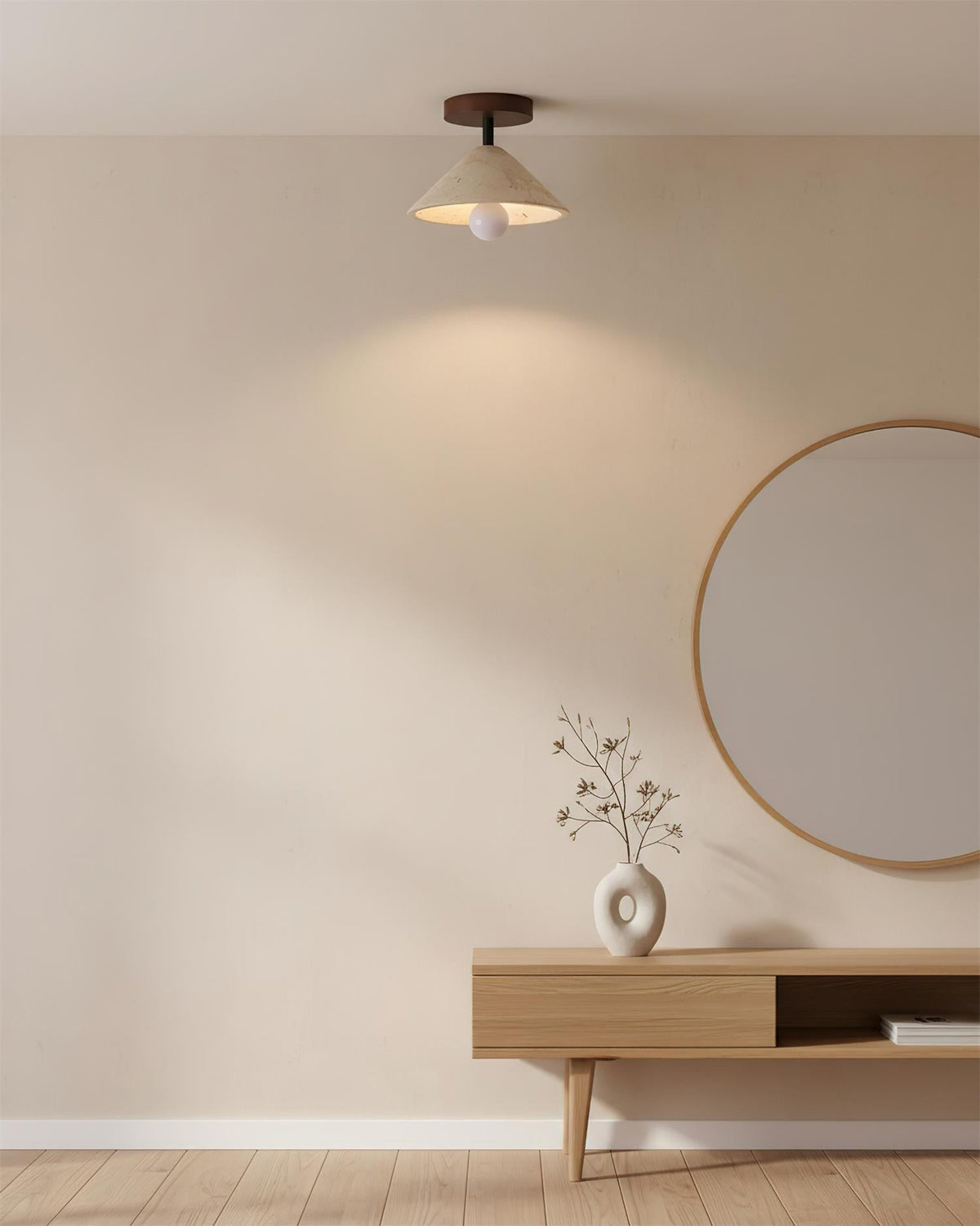 Valorian Travertine Ceiling Lamp