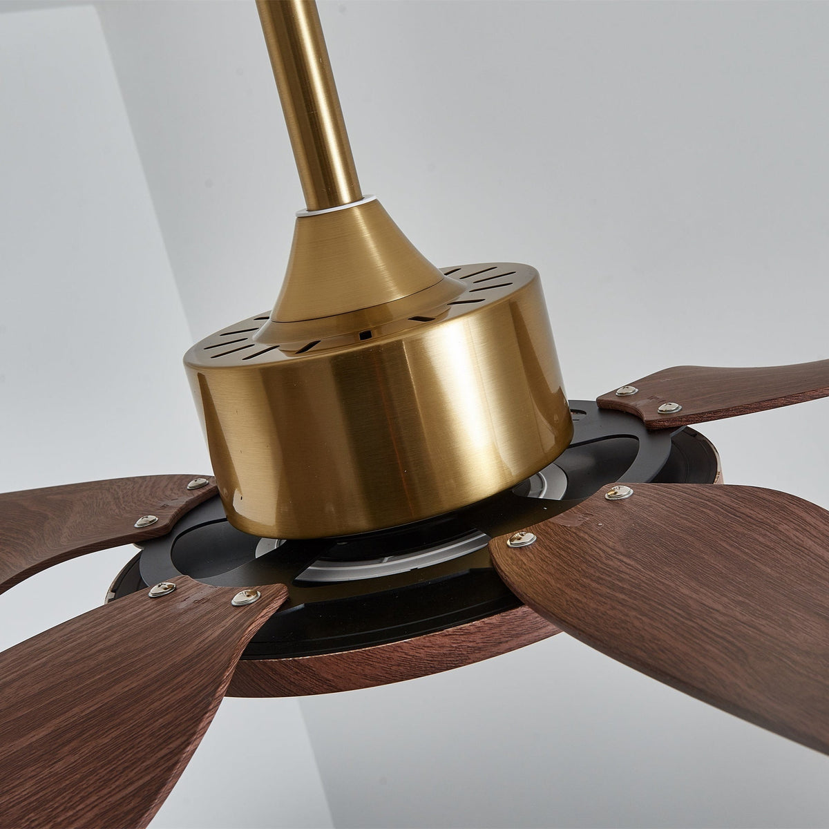 Sylenel Modern Wood Brass Ceiling Fan Light