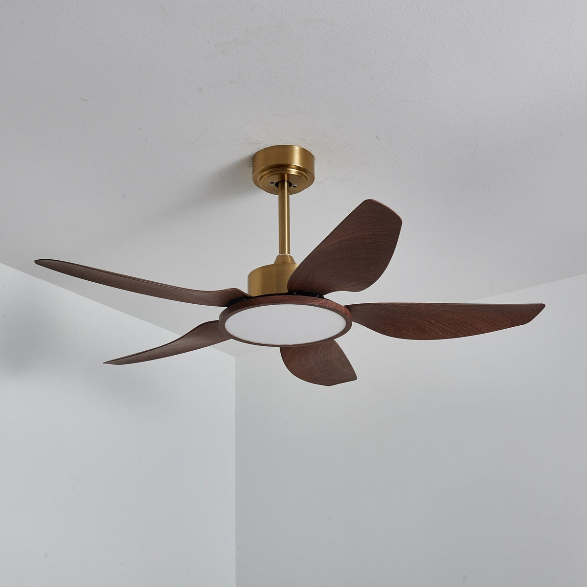 Sylenel Modern Wood Brass Ceiling Fan Light