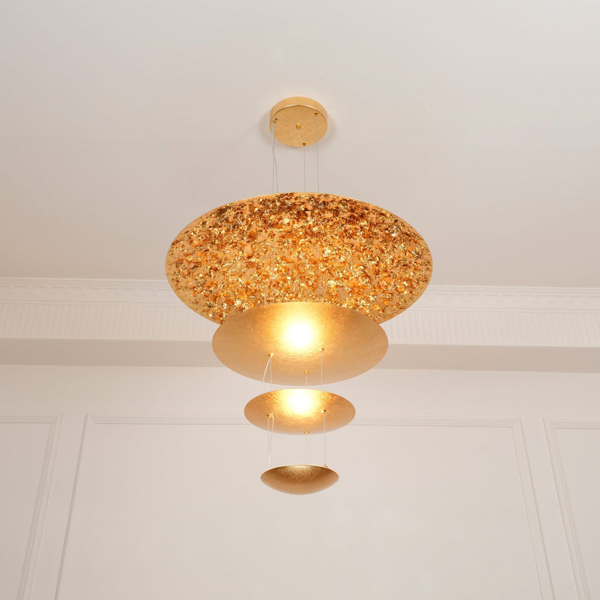 Phelion Layered Gold Foil Pendant Light