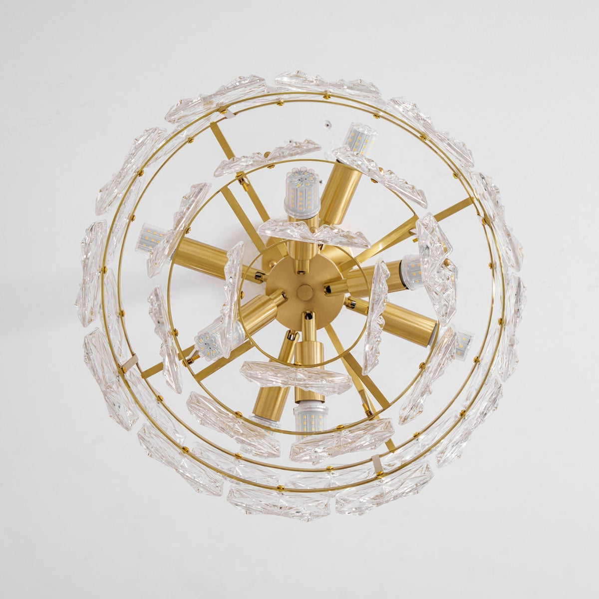 Eirararia Chandelier Snowflake Glass Gold