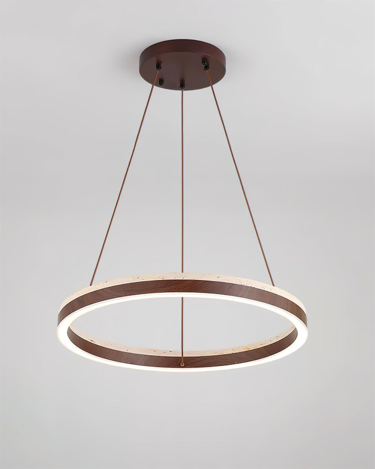 Loren Chandelier  Travertine Geometry Ring