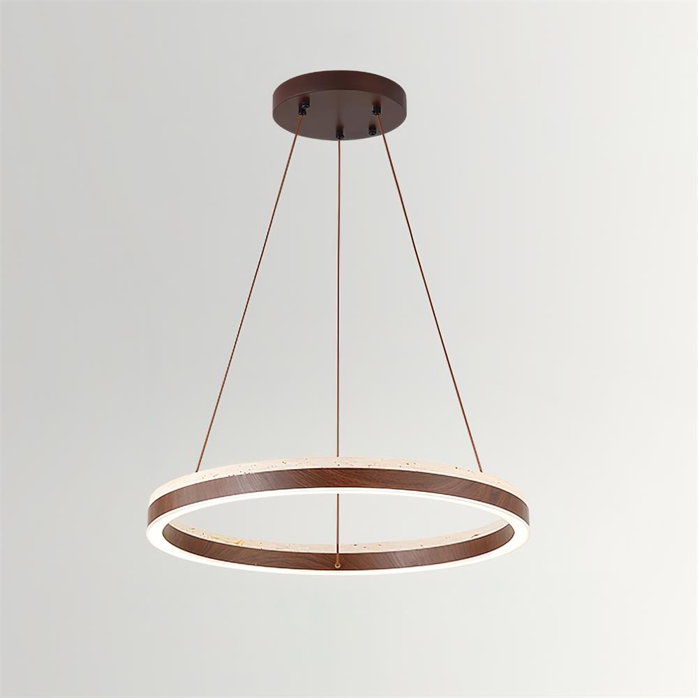 Loren Chandelier  Travertine Geometry Ring