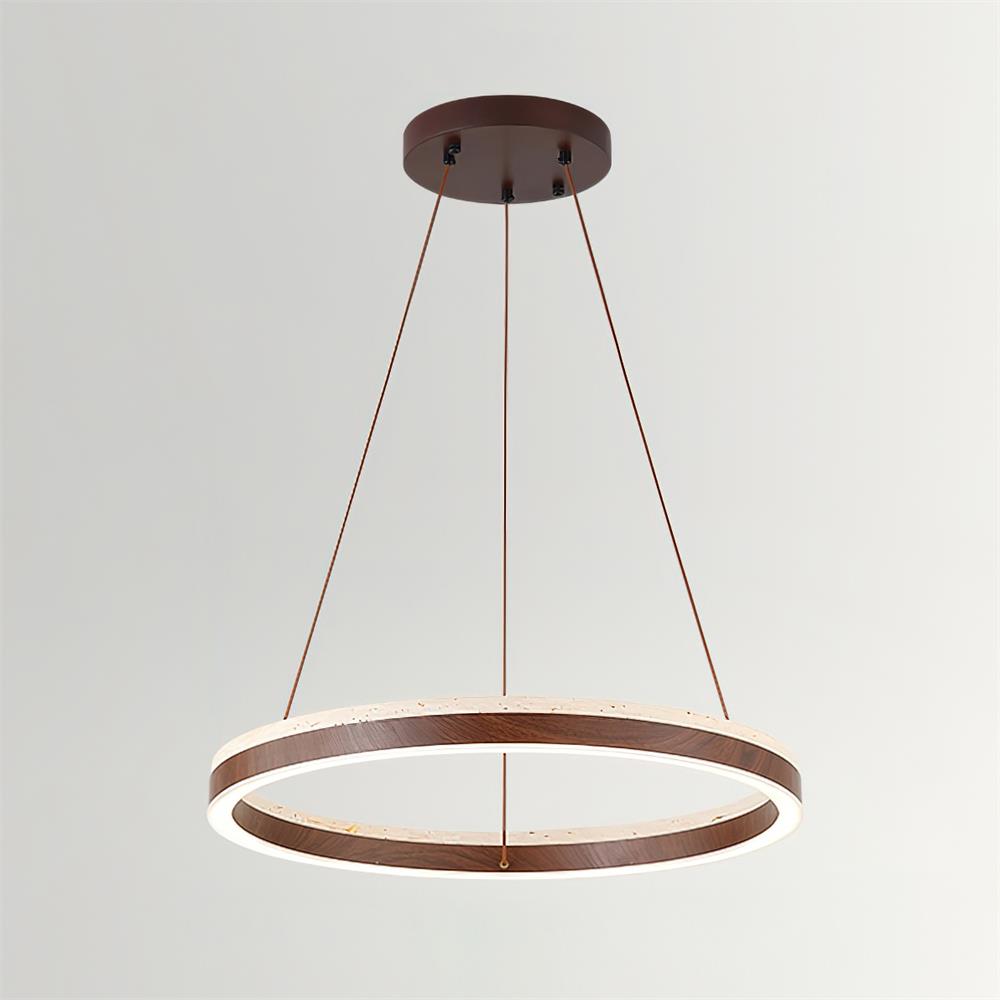 Loren Chandelier  Travertine Geometry Ring