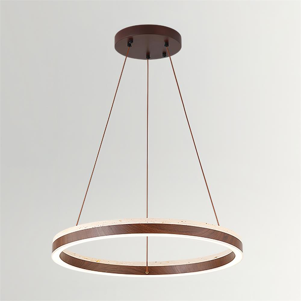 Loren Chandelier  Travertine Geometry Ring