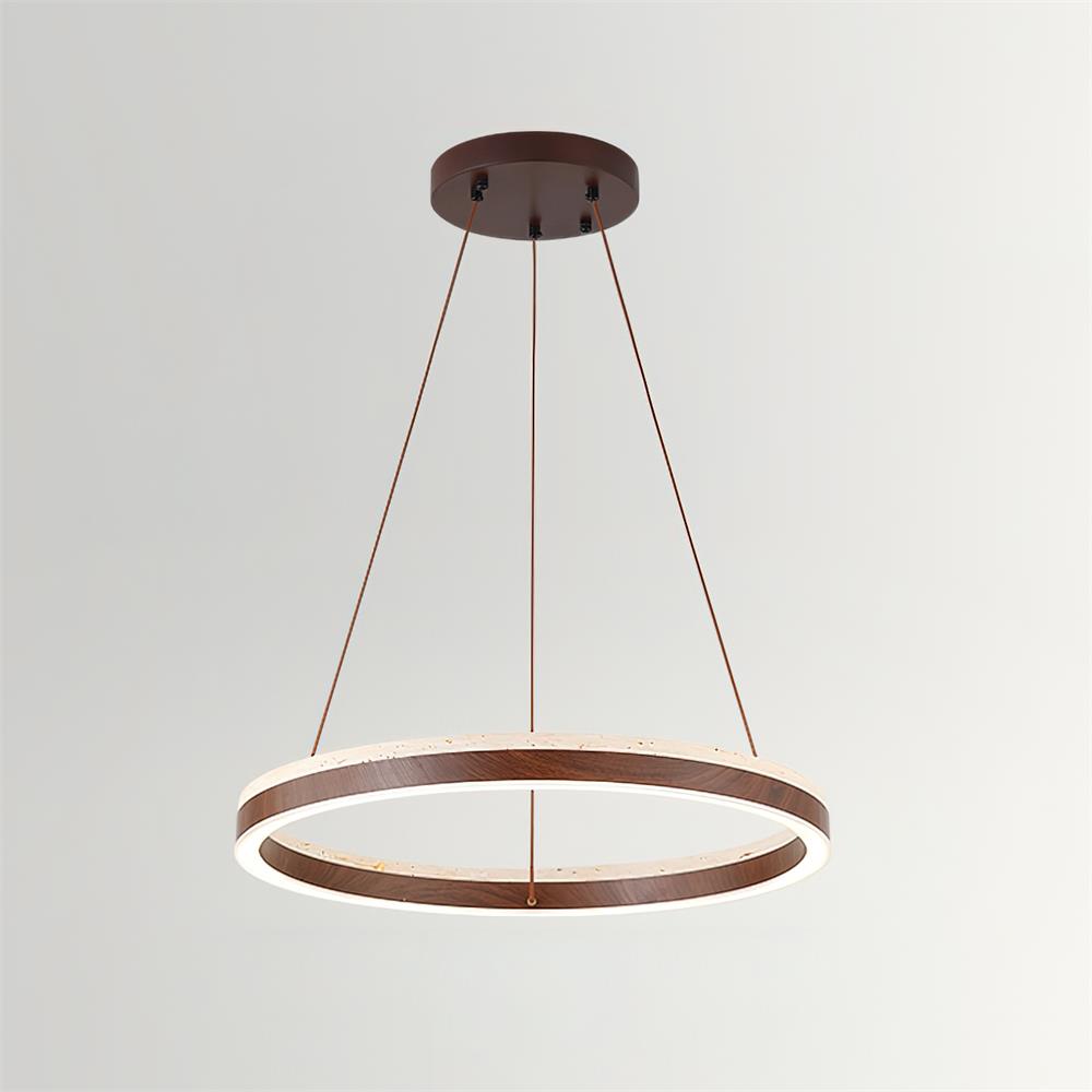 Loren Chandelier  Travertine Geometry Ring