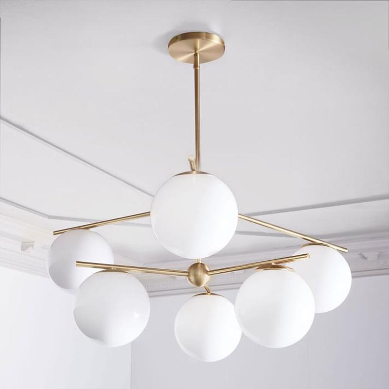Casoella Chandelier Sphere & Stem Modern Gold LED